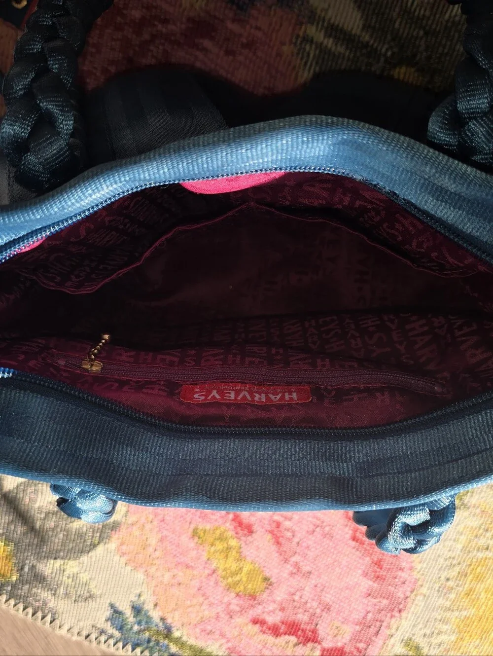 Harvey's Bags Sophia Satchel In Teal With Matching Classic Wallet